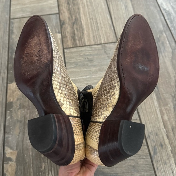 J. Chisholm Snakeskin Cowboy Boots, snake skin and  Brown Leather Shaft size 7 - Picture 12 of 13